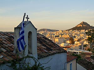 sunset over Athens