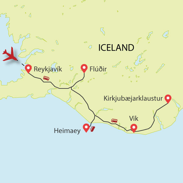 Iceland tour map